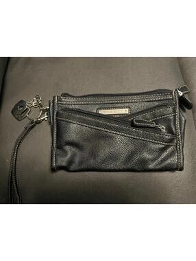Rosetti Wristlet Black Leather Purse Bag Wallet